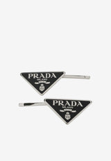 Prada Triangle Logo Hair Clip Black 1IF0512BA6/S_PRADA-F0002