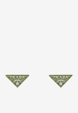 Prada Triangle-Shaped Logo Earrings Green 1JO9532CMY/M_PRADA-F077G