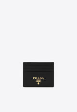 Prada Metal Logo Leather Cardholder Black 1MC025QWA/R_PRADA-F0002