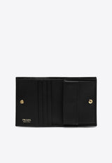 Prada Small Saffiano Leather Wallet Black 1MV204QHH/S_PRADA-F0002