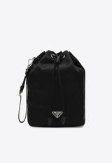Prada Triangle Logo Re-Nylon Bucket Bag Black 1NS369R067/R_PRADA-F0002