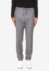 Glanshirt by Slowear Wool Tailored Pants with Elastic-Waistband Gray 1T0078 1645C_GREY