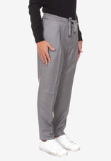 Glanshirt by Slowear Wool Tailored Pants with Elastic-Waistband Gray 1T0078 1645C_GREY