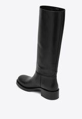 Prada Leather Knee-High Boots Black 1W148O045V69/R_PRADA-F0002