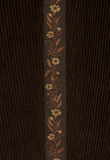 Etro Corduroy Pants with Floral-Band Brown 1W812-0123 0100