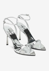 Prada 100 Metallic Leather Pointed Sandals Silver 1X923MD1003AU1/R_PRADA-F0118