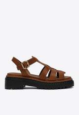 Prada Rubber Cage Logo Sandals Brown 1X923N0557V6/Q_PRADA-F0R1R