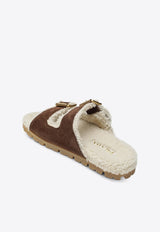 Prada Suede and Shearling Slides Brown 1XX775ZF20JFT/R_PRADA-F0324