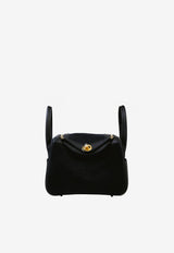 Mini Lindy 20 II in Black Canvas and Swift Leather with Gold Hardware