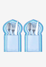 Stitch Arch Cutlery Pouch Set - Set of 2 Blue ALM008PB