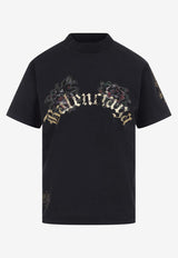 تي شيرت قصير الأكمام بشعار الماركة