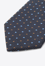Polka-Dot Jacquard Silk Tie