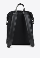 Logo Patch Leather and Mesh Backpack