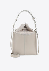 Leather Drawstring Bucket Bag