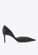 70 Crystal Embellished Satin and Tulle Pumps