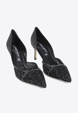70 Crystal Embellished Satin and Tulle Pumps