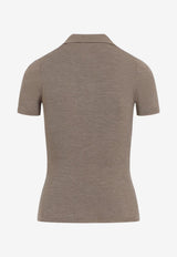 Albero Ribbed Knit Polo T-shirt