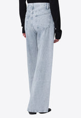 Washed Straight-Leg Jeans