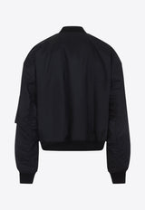 Logo-Patch Zip-Up Bomber Jacket