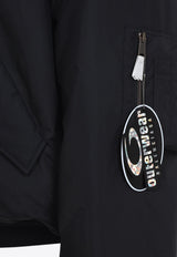 Logo-Patch Zip-Up Bomber Jacket