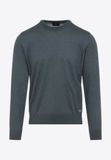 Metal-Logo Cashmere and Silk Sweater