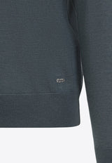 Metal-Logo Cashmere and Silk Sweater