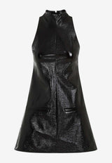 فستان قصير من الفاينيل بقَصة مُتدرجة