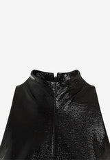 فستان قصير من الفاينيل بقَصة مُتدرجة