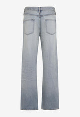 Straight-Leg Ripped Jeans