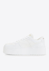 Triangle Logo Leather Sneakers