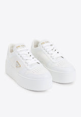 Triangle Logo Leather Sneakers