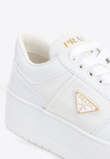 Triangle Logo Leather Sneakers