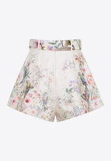 Rebellion Tuck Belted Shorts