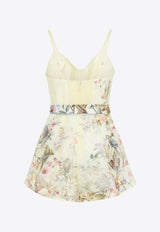Rebellion Floral Print Fitted Playsuit