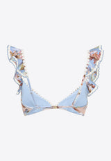 Awaken Crochet-Trimmed Floral Bikini Top