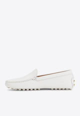 Leather Loafers with Embossed-Logo