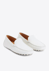 Leather Loafers with Embossed-Logo