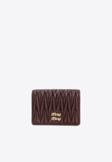 Matelassé Leather Wallet with Logo