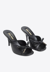 70 Leather Heeled Sandals with Bow