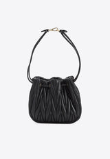 Matelassé Pouch Bag with Logo-Lettering