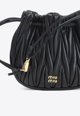 Matelassé Pouch Bag with Logo-Lettering