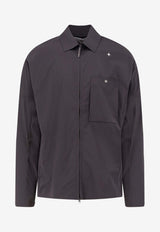 Embroidered Zip-Up Shirt