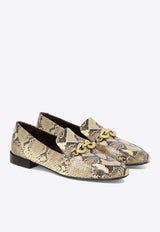 Tory Burch Jessa Python Print Leather Loafers Beige 152729250_57044
