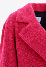 Harris Wharf London Double-Breasted Boucle Wool Coat Pink A2470MWE562_59016