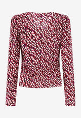 Isabel Marant Etoile Eddy Printed Blouse Pink 24PHT0221FAB1J02E40RY_62472