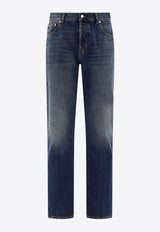 Alexander McQueen Straight-Leg Jeans 794082QYAA54211_67881 Blue
