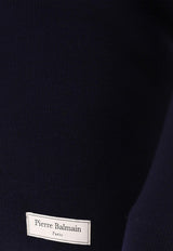 Balmain Logo Patch High-Neck Sweater Blue DH1KH017KE936AE_68573