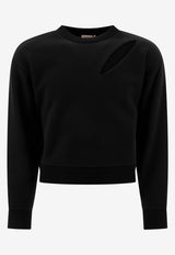 Alexander McQueen Slashed Crewneck Sweatshirt Black 794769QLAC81000_68815