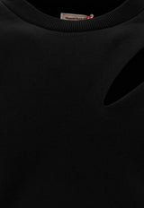 Alexander McQueen Slashed Crewneck Sweatshirt Black 794769QLAC81000_68815