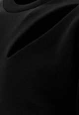 Alexander McQueen Slashed Crewneck Sweatshirt Black 794769QLAC81000_68815